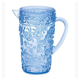 2.5 Quarts Water Pitcher with Lid, Paisley Unbreakable Plastic Pitcher, Drink Pitcher, Juice Pitcher with Spout BPA Free