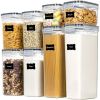 Kitchen Food Storage Containers Set, Kitchen Pantry Organization and Storage with Easy Lock Lids, 8 Pieces