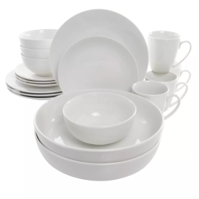 18pc Porcelain Owen Dinnerware Set White