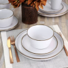 16pc Arthur Stoneware Dinnerware Set with Rim Matte White