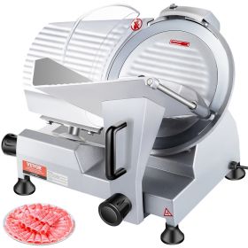 VEVOR Commercial Meat Slicer, 240W Electric Deli Food Slicer, 10 inch Carbon Steel Blade Electric Food Slicer, 350-400RPM Meat Slicer