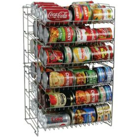 6-Tier Gravity Fed Canrack Kitchen Cabinet Organizer, 15.6" L x 11.75" W x 23.25" H, Silve