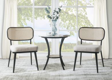 ACME Colson 3 PCS SET TABLE & CHAIRS Black Finish AC01169