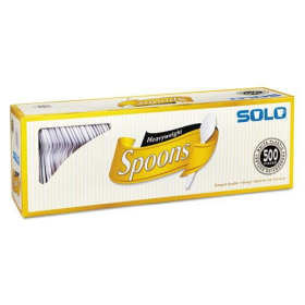 Solo White Plastic Spoons, 500 Cont