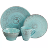 16pc Stoneware Tropical Breeze Dinnerware Set Blue