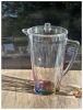 2.5 Quarts Water Pitcher with Lid, Rainbow Design Unbreakable Plastic Pitcher, Drink Pitcher, Juice Pitcher with Spout BPA Free