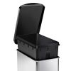 10L Step Trash Can Brushed Stainless Steel with Black Plastic Lid