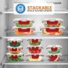 24-Piece Glass Food Storage Set with Locking Hinge Red Lids - Superior Quality