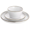 16pc Arthur Stoneware Dinnerware Set with Rim Matte White