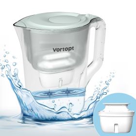 Vortopt Water Filter Pitcher - 15-Cup Water Purifier Pitcher for Improved Tap Water Taste, Reduces Chlorine and Lead, 3 Months Lifetime, BPA Free (Color: Green)